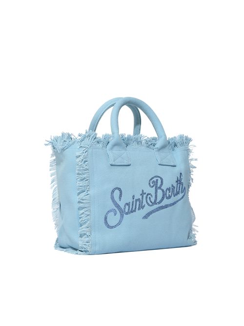 Borsa Colette in canvas con logo strass Azzurro Mc2 Saint Barth | COL000100404L